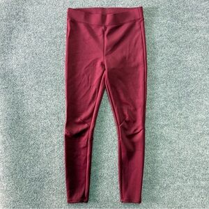 Fabletics Women’s Mid Rise Burgundy Leggings Leisure Yoga Workout Sz L Active